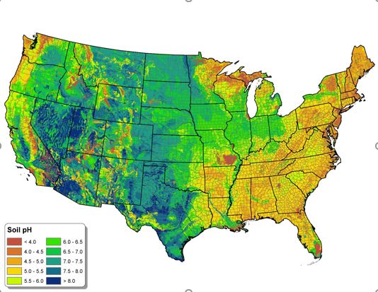 Soil pH Map of the United States